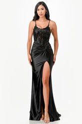 Women’s Formal Sequin Lace Satin Maxi Dress | Zarnesh